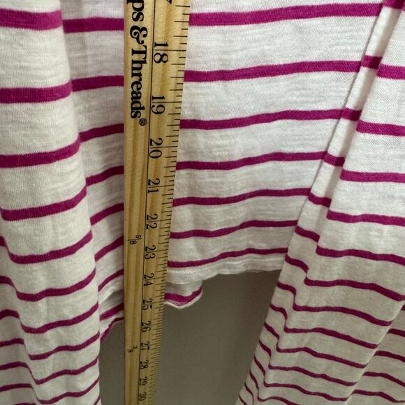 Chico’s Women’s 2 (Large 12-14) Striped Cardigan Tank Set Pink White Modal Blend - Picture 5 of 9